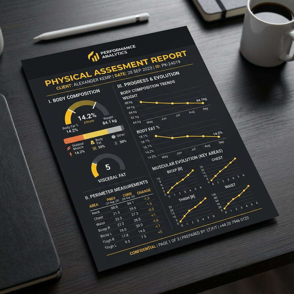 Mockup do Relatório de Avaliação Física